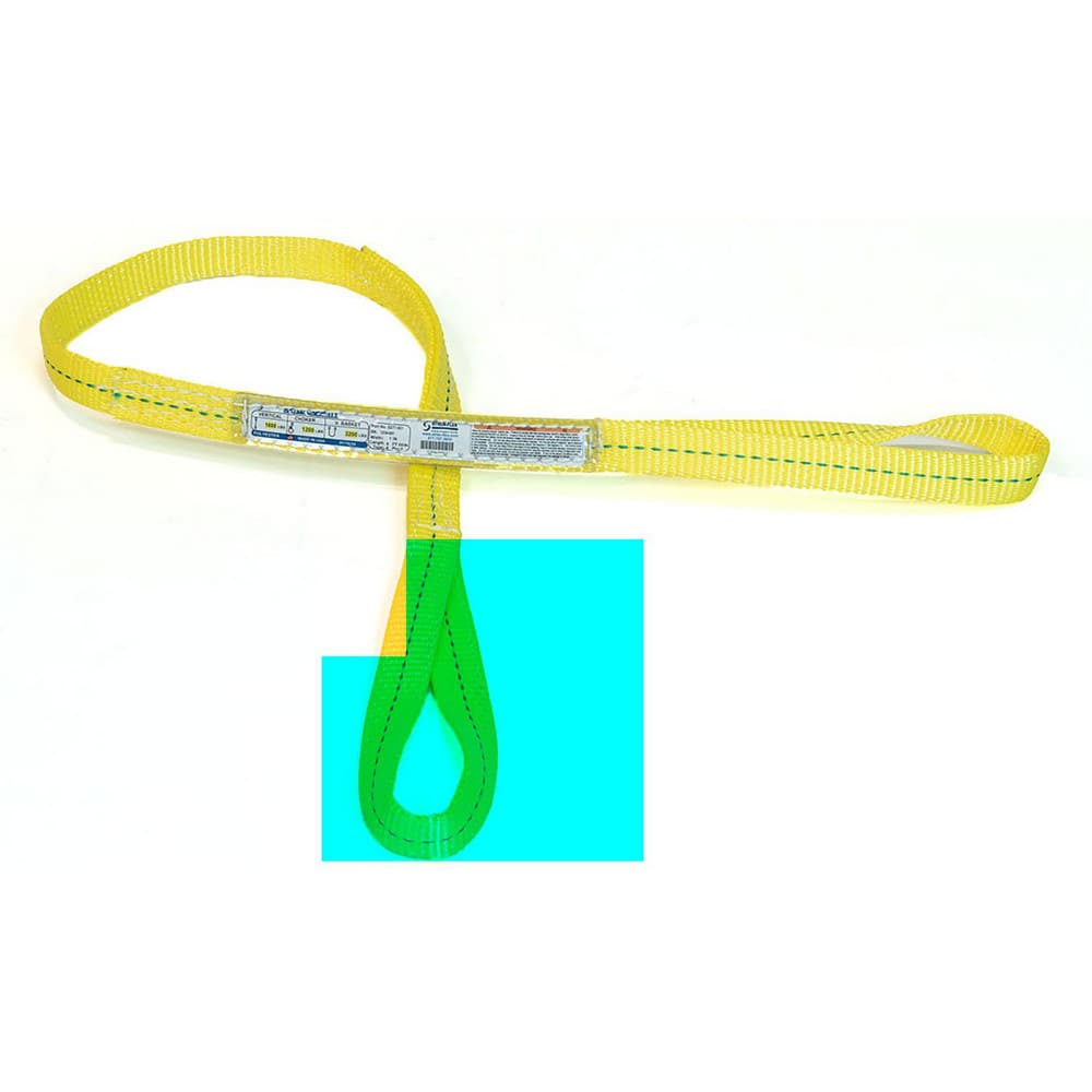 Slings & Tiedowns (Load-Rated); Sling Type: Eye & Eye; Length (Feet): 4; Vertical Capacity (Lb.): 1600; Choker Capacity (Lb.): 1200; Width (Inch): 1; Basket Capacity (Lb.): 3200; Eye Type: Twisted Eye; Sling Material: Polyester; Sling Width: 1 in; Eye Len