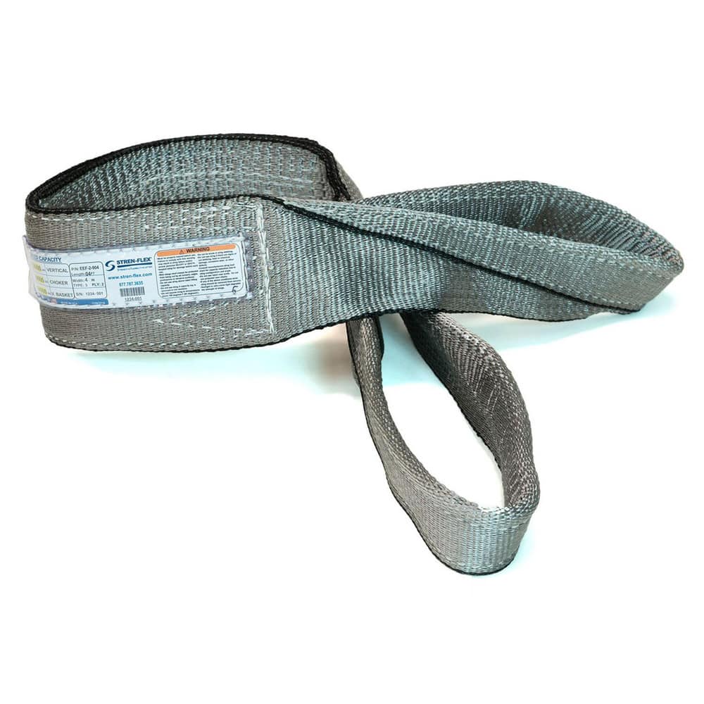 Slings & Tiedowns (Load-Rated); Sling Type: Eye & Eye; Length (Feet): 14; Vertical Capacity (Lb.): 9600; Choker Capacity (Lb.): 7600; Width (Inch): 6; Basket Capacity (Lb.): 19200; Eye Type: Twisted Eye; Sling Material: Polyester; Sling Width: 6 in; Eye L