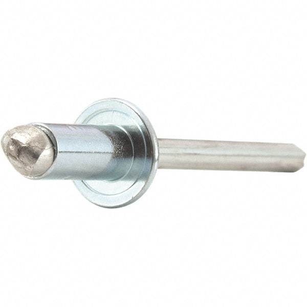 STANLEY Engineered Fastening - Size 4 Dome Head Stainless Steel Open End Blind Rivet - Stainless Steel Mandrel, 0.063" to 1/8" Grip, 1/8" Head Diam, 0.129" to 0.133" Hole Diam, 0.077" Body Diam - Makers Industrial Supply