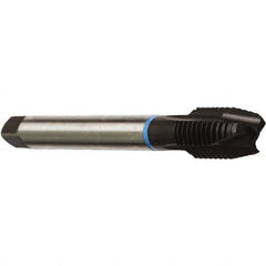 Emuge - M20x2.50 Metric Coarse, 4 Flutes, Plug Chamfer, Nitride Finish, Cobalt Spiral Point STI Tap - 0.7087" Shank Diam, 0.5709" Square Size, 6H (mod) Class of Fit, Series Rekord B-VA - Exact Industrial Supply