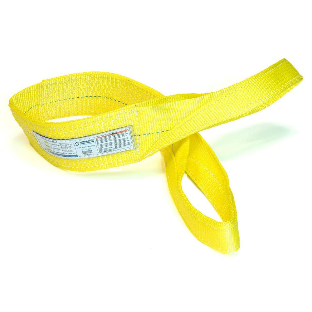 Slings & Tiedowns (Load-Rated); Sling Type: Eye & Eye; Length (Feet): 12; Vertical Capacity (Lb.): 4800; Choker Capacity (Lb.): 3800; Width (Inch): 3; Basket Capacity (Lb.): 9600; Eye Type: Flat Eye; Sling Material: Polyester; Sling Width: 3 in; Eye Lengt