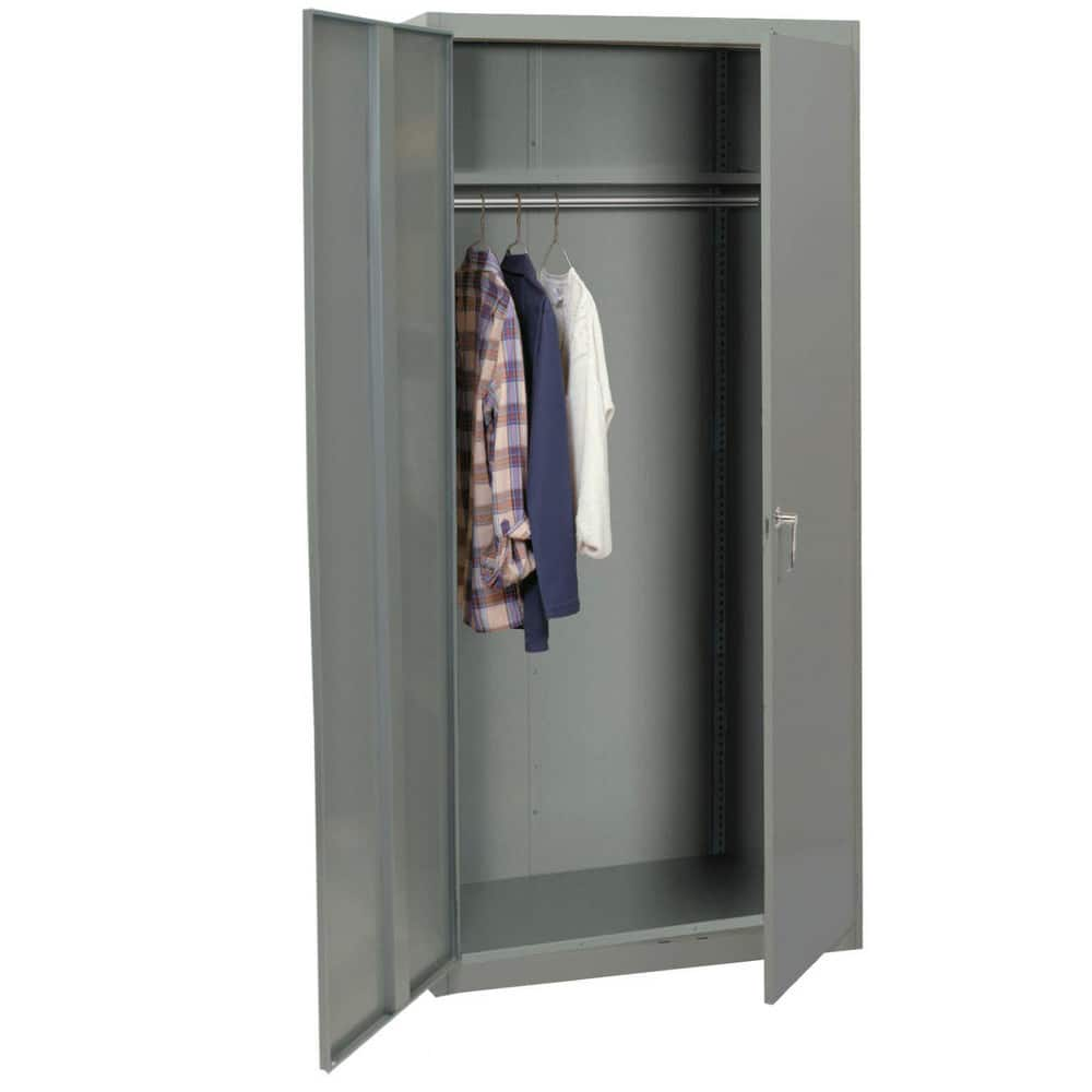 Storage Cabinets; Cabinet Type: Storage Cabinet; Cabinet Material: Steel; Width (Inch): 48; Depth (Inch): 24; Cabinet Door Style: Solid; Height (Inch): 78; Locking Mechanism: Keyed; Assembled: Yes; Finish: Powder Coated; Color: Dove Gray; Includes: (2) Ke