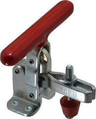 De-Sta-Co - 200 Lb Holding Capacity, Vertical Handle, Manual Hold Down Toggle Clamp - 65° Handle Movement, 105° Bar Opening, U-Bar, Flanged Base, Electro-Plated Zinc, Carbon Steel - Makers Industrial Supply