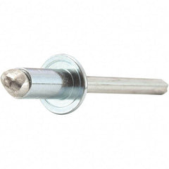 STANLEY Engineered Fastening - Size 5 Dome Head Stainless Steel Open End Blind Rivet - Stainless Steel Mandrel, 0.063" to 1/8" Grip, 5/32" Head Diam, 0.16" to 0.164" Hole Diam, 0.097" Body Diam - Makers Industrial Supply