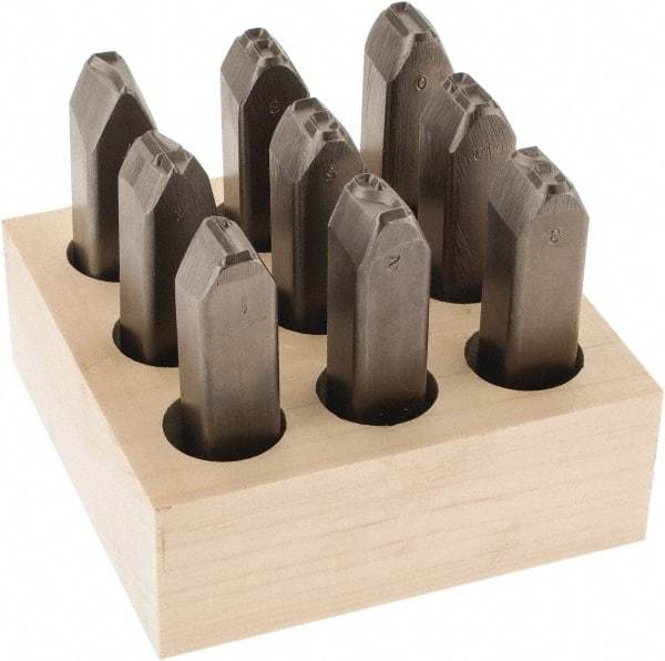 C.H. Hanson - 9 Piece, 5/8" Character Steel Stamp Set - Figures, Heavy Duty - Makers Industrial Supply