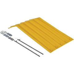 Vestil - Yellow Polypropylene Self-Dumping Hopper Poly Lid - Use with Dumpers - Makers Industrial Supply