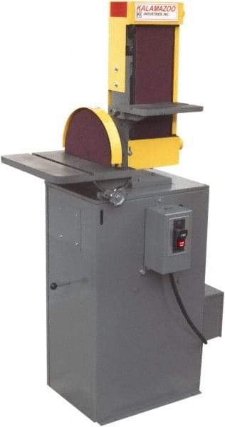 Kalamazoo - 48" Long x 6" Wide Belt, 12" Diam, Combination Sanding Machine - 3 hp, Triple Phase - Makers Industrial Supply