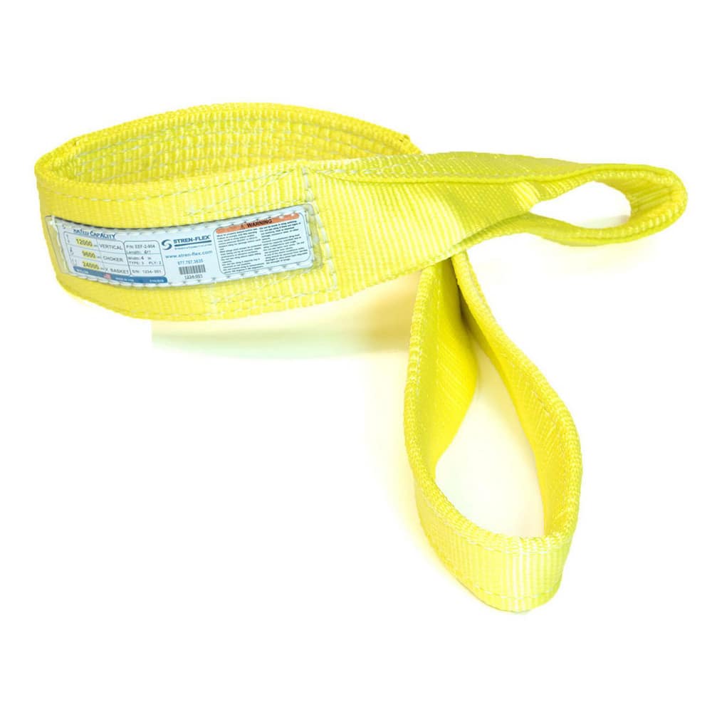 Slings & Tiedowns (Load-Rated); Sling Type: Eye & Eye; Length (Feet): 10; Vertical Capacity (Lb.): 16500; Choker Capacity (Lb.): 13200; Width (Inch): 6; Basket Capacity (Lb.): 33000; Eye Type: Flat Eye; Sling Material: Nylon; Sling Width: 6 in; Eye Length