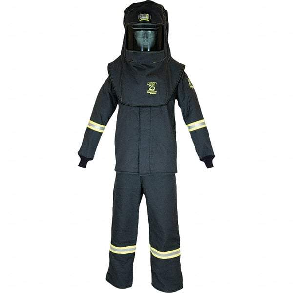 Oberon - Size 4XL, 3 HRC, 10.7 oz Arc Flash Clothing Kit - 27 cal per Sq cm, Hood Protection, Bib Overalls - Makers Industrial Supply