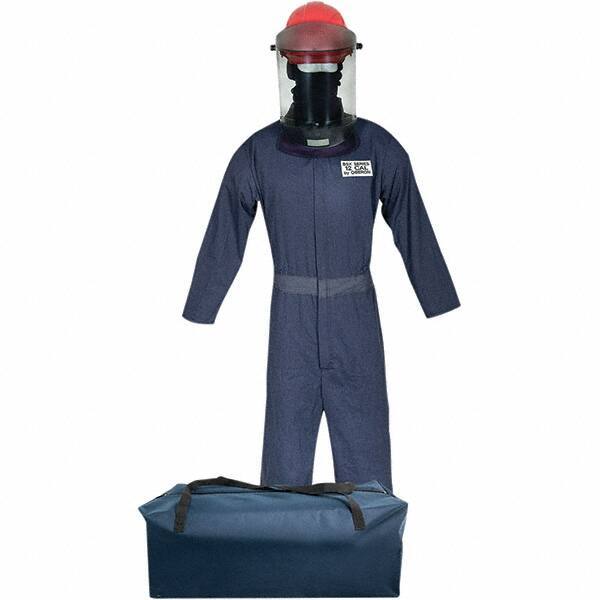 Oberon - Size 3XL, 2 HRC, 8 oz Arc Flash Clothing Kit - 12 cal per Sq cm, Hard Cap & Face Shield Protection, Coveralls & Balaclava, Includes Gear Bag - Makers Industrial Supply