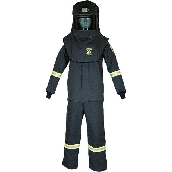 Oberon - Size S, 3 HRC, 10.7 oz Arc Flash Clothing Kit - 27 cal per Sq cm, Hood Protection, Bib Overalls - Makers Industrial Supply