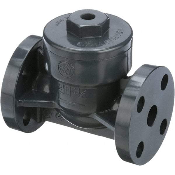 Asahi/America - 1-1/2" PVC Check Valve - Spring Check, Flanged, 150 WOG - Makers Industrial Supply