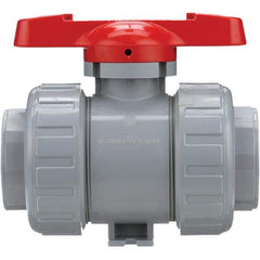 Asahi/America - 3" Pipe, Standard Port, CPVC True Union Design Ball Valve - Inline - Two Way Flow, Threaded Ends, Tee Handle, 150 WOG - Makers Industrial Supply