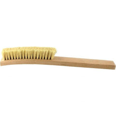 Brush Research Mfg. - 4 Rows x 18 Columns Tampico Scratch Brush - 5-3/4" Brush Length, 13-3/4" OAL, 1 Trim Length, Wood Curved Back Handle - Makers Industrial Supply