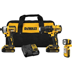 DeWALT - Cordless Tool Combination Kits Voltage: 20 Tools: Compact Drill/Driver; 1/4" Impact Driver; LED Light - Makers Industrial Supply
