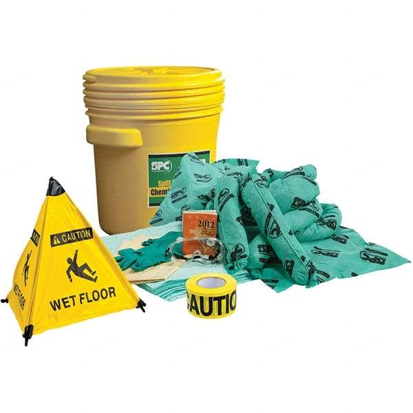 Brady SPC Sorbents - 17 Gal Capacity Chemical Spill Kit - 20 Gal Polyethylene Drum - Makers Industrial Supply