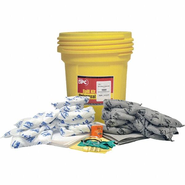 Brady SPC Sorbents - 29 Gal Capacity Oil Only & Universal Spill Kit - 30 Gal Polyethylene Drum - Makers Industrial Supply