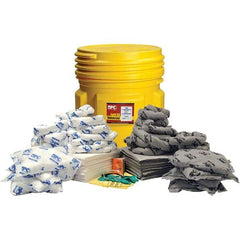 Brady SPC Sorbents - 77 Gal Capacity Oil Only & Universal Spill Kit - 95 Gal Polyethylene Drum - Makers Industrial Supply