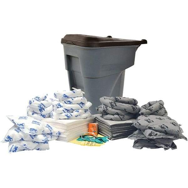 Brady SPC Sorbents - 65 Gal Capacity Oil Only & Universal Spill Kit - 65 Gal Polyethylene Drum - Makers Industrial Supply