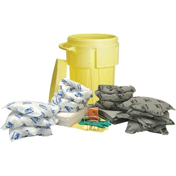 Brady SPC Sorbents - 38 Gal Capacity Oil Only & Universal Spill Kit - 55 Gal Polyethylene Drum - Makers Industrial Supply