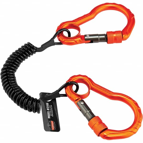 Ergodyne - Polyurethane Hard Hat Lanyard - Carabiner Attachment, Black, Compatible with All Hard Hats - Makers Industrial Supply