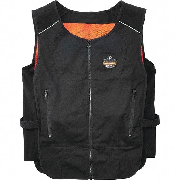 Ergodyne - Size S/M, Black Cooling Vest - 32 to 40" Chest, Zipper, Poly-Cotton - Makers Industrial Supply