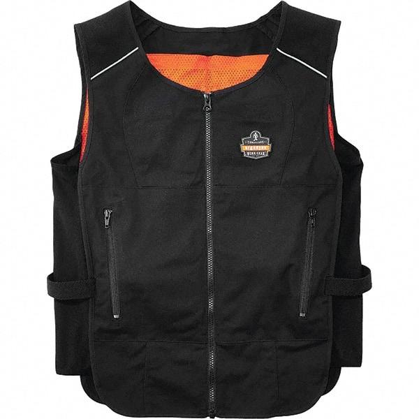 Ergodyne - Size L/XL, Black Cooling Vest - 40 to 52" Chest, Zipper, Poly-Cotton - Makers Industrial Supply