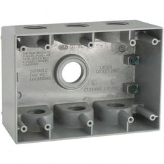 Hubbell-Raco - 4-1/2 x 6-3/8 x 2.781" Aluminum Rectangular Weather Resistant Outlet Box - Makers Industrial Supply