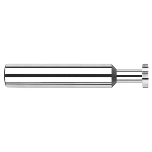 0.5000″ (1/2″) Cutter Diameter × 0.0150″ (1/64″) Radius × 0.2500″ (1/4″) Width × 0.7500″ (3/4″) Neck Length Carbide Corner Radius Standard Keyseat Cutter, 8 Flutes - Exact Industrial Supply