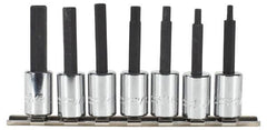 Proto - 7 Piece 3/8" Drive Inch Hex Bit Socket Set - 1/8 to 3/8" Hex - Makers Industrial Supply