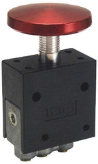 ARO/Ingersoll-Rand - 3 Way, Palm Button Valve - Spring Return, 7-1/2 CFM, 1.9 CV Rate - Makers Industrial Supply