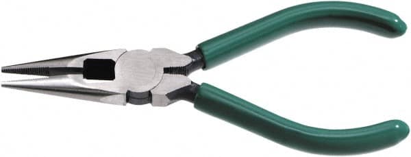 SK - 6-1/2" OAL, 3-1/2" Jaw Length x 5/8" Jaw Width, Long Nose Side Cutting Chain Nose Pliers - Makers Industrial Supply