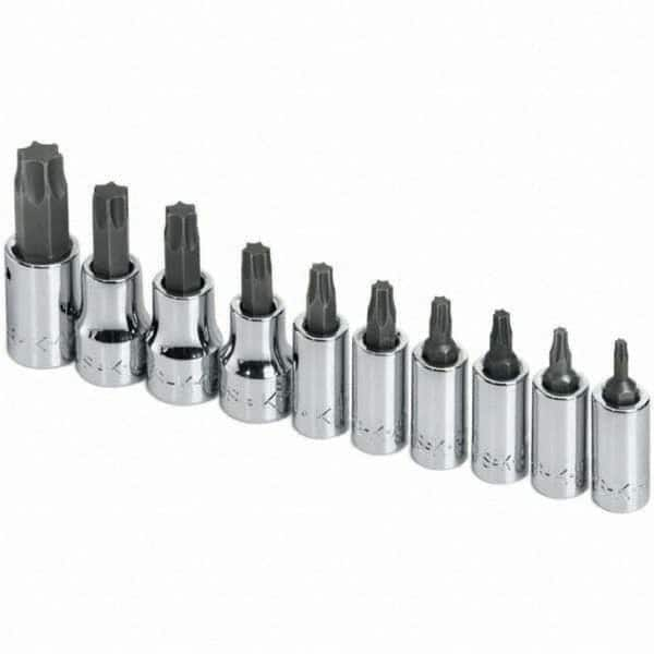 SK - 10 Piece Torx Bit Socket Set - Comes in Rail - Makers Industrial Supply