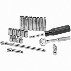 SK - 1/4" Drive Deep Socket Set - 4 to 12mm, Metric Measurement Standard - Makers Industrial Supply