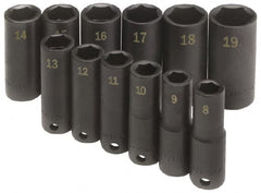 SK - 12 Piece 3/8" Drive Deep Well Impact Socket Set - Makers Industrial Supply