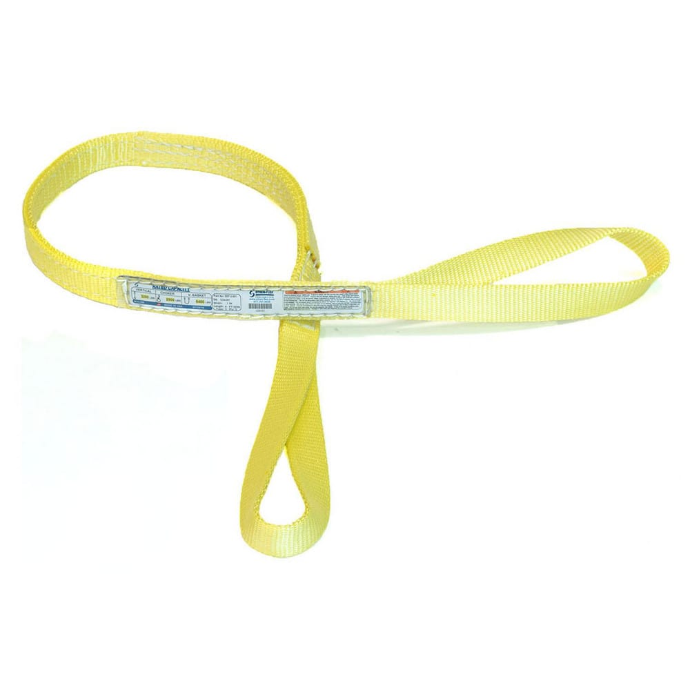 Slings & Tiedowns (Load-Rated); Sling Type: Eye & Eye; Length (Feet): 8; Vertical Capacity (Lb.): 3200; Choker Capacity (Lb.): 2500; Width (Inch): 1; Basket Capacity (Lb.): 6400; Eye Type: Twisted Eye; Sling Material: Nylon; Sling Width: 1 in; Eye Length: