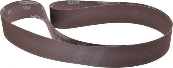 Norton - 2" Wide x 72" OAL, 180 Grit, Aluminum Oxide Abrasive Belt - Aluminum Oxide, Very Fine, Coated, X Weighted Cloth Backing, Series R228 - Makers Industrial Supply