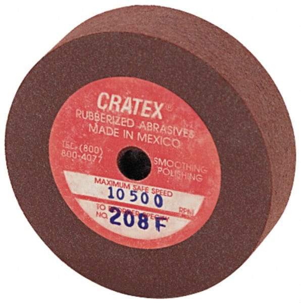 Cratex - 2" Diam x 1/4" Hole x 1/2" Thick, Surface Grinding Wheel - Silicon Carbide, Fine Grade, 10,500 Max RPM, Rubber Bond, No Recess - Makers Industrial Supply