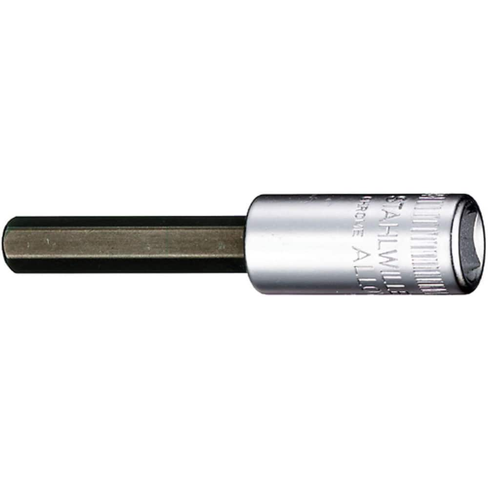 Hand Hex & Torx Bit Sockets; Socket Type: Hex Bit Socket; Hex Size (Inch): 1/8 in; Bit Length: 30 mm; Insulated: No; Tether Style: Not Tether Capable; Material: Chrome Alloy Steel; Finish: Chrome-Plated; Overall Length (Decimal Inch): 2.1700; Non-sparking