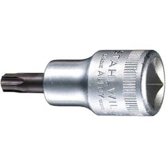 Hand Hex & Torx Bit Sockets; Socket Type: Torx Bit Socket; Drive Size (Fractional Inch): 1/2; Hex Size (mm): 0.000; Torx Size: T50; Bit Length (mm): 17.00; Insulated: No; Tether Style: Not Tether Capable; Material: Chrome Alloy Steel; Finish: Chrome-Plate