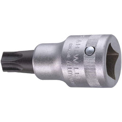 Hand Hex & Torx Bit Sockets; Socket Type: Torx Bit Socket; Drive Size (Fractional Inch): 3/4; Hex Size (mm): 0.000; Torx Size: T100; Bit Length (mm): 25.00; Insulated: No; Tether Style: Not Tether Capable; Material: Chrome Alloy Steel; Finish: Chrome-Plat