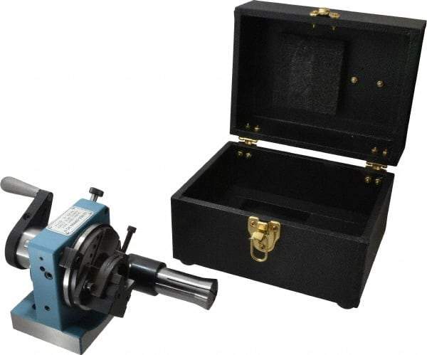 Harig - 5C Compatible, 24 Increment, Horizontal Combination V-Block & Collet Indexer - 3" High Center, 1" Max Collet Capacity, 4" Wide x 3-1/2" Deep Base, 5-5/8" Overall Height, Manual & Motorized Operation - Makers Industrial Supply