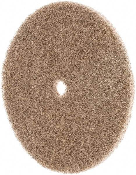 3M - 6" Medium Grade Deburring Disc - 1/2" Center Hole, Arbor Connection, Tan, 4,000 Max RPM - Makers Industrial Supply