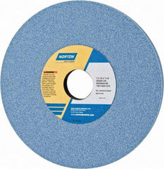 Norton - 7" Diam x 1-1/4" Hole x 1/2" Thick, L Hardness, 60 Grit Surface Grinding Wheel - Ceramic, Type 1, Medium Grade, 3,600 Max RPM, Vitrified Bond, No Recess - Makers Industrial Supply