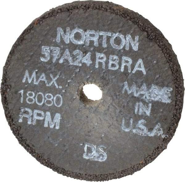 Norton - 3" Diam x 3/8" Hole x 3/8" Thick, R Hardness, 24 Grit Surface Grinding Wheel - Aluminum Oxide, Type 1, Very Coarse Grade, 18,080 Max RPM, No Recess - Makers Industrial Supply