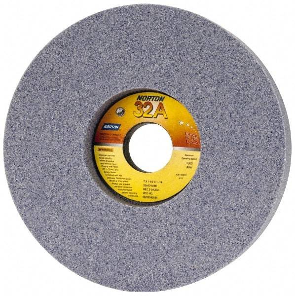 Norton - 7" Diam x 1-1/4" Hole x 1-1/2" Thick, I Hardness, 60 Grit Surface Grinding Wheel - Aluminum Oxide, Type 5, Medium Grade, 3,600 Max RPM, Vitrified Bond, One-Side Recess - Makers Industrial Supply