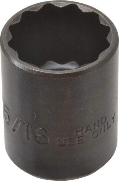 Proto - 15/16", 1/2" Drive, Standard Hand Socket - 12 Points, 1-9/16" OAL, Alloy Steel, Black Finish - Makers Industrial Supply