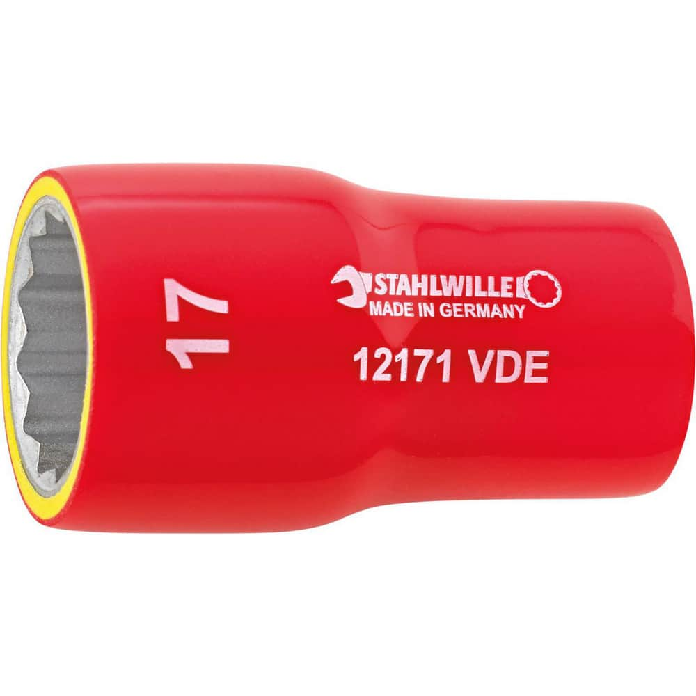 Specialty Sockets; Type: Non-Impact; Drive Size: 0.375 in; Socket Size: 17 mm; Insulated: Yes; Non-sparking: No; Tether Style: Not Tether Capable; Features: Anti-Slip Drive profile; Thin wall; Finish/Coating: Chrome-Plated; Finish: Chrome-Plated; Drive Si