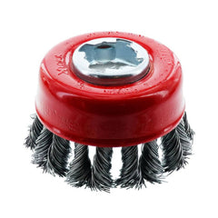 Cup Brushes; Brush Type: Knotted; Mount Type: X-LOCK; Fill Material: Carbon Steel; Grade: Coarse; Grit: 0; Shank Included: No; Maximum Rpm: 12500.000; Brush Color: Red; Brush Diameter (Decimal Inch): 2-3/4; Shank Diameter (Decimal Inch): 3; Trim Length (I