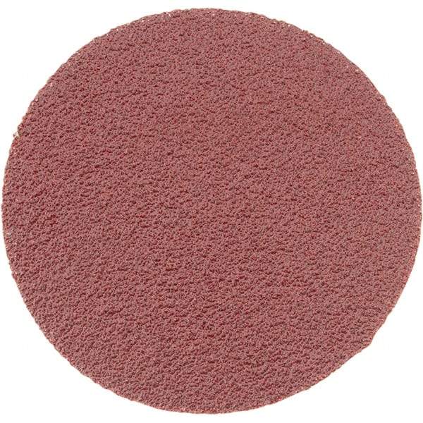 Superior Abrasives - 2" Diam, 80 Grit Aluminum Oxide Adhesive PSA Disc - Medium Grade, Brown, Cloth Backing, Flexible - Makers Industrial Supply